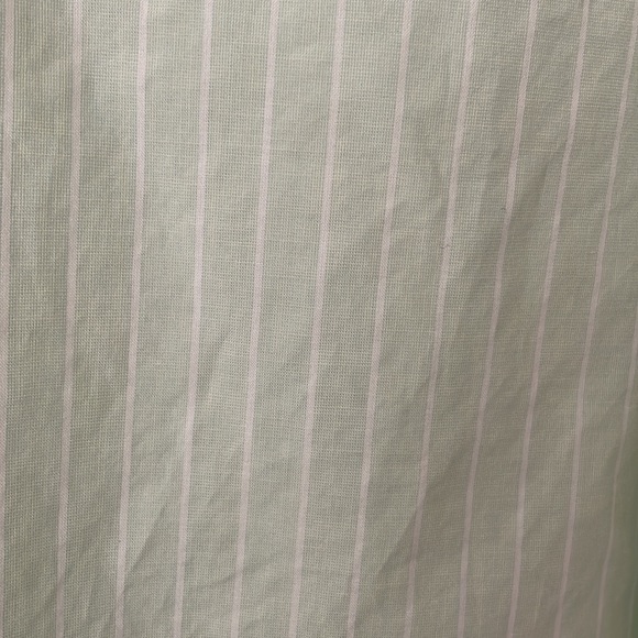 Large (17/43) light green button down with white pinstriping, cuffs, and collar. - Picture 5 of 7